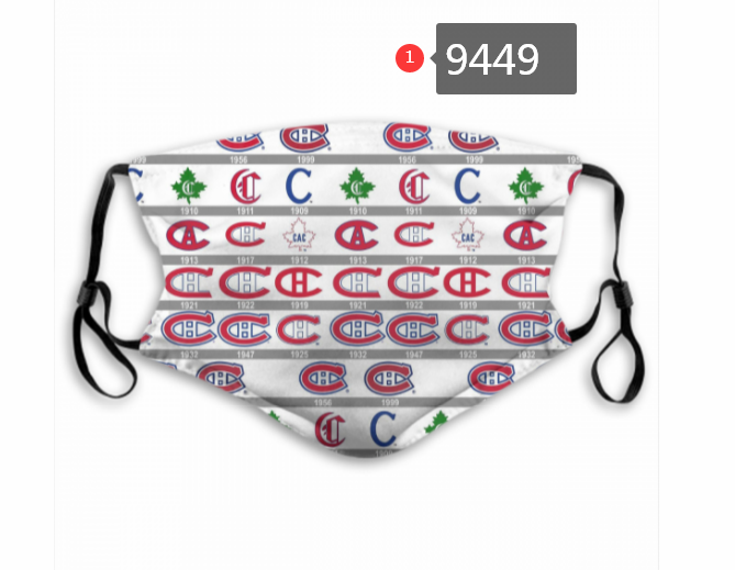New 2020 NHL Montreal Canadiens #43 Dust mask with filter